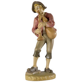 Zampognaro 12 cm legno presepe mod. Valgardena