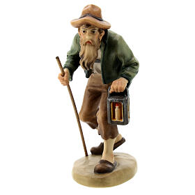 Shepherd with lantern figurine 12cm, Val Gardena Model