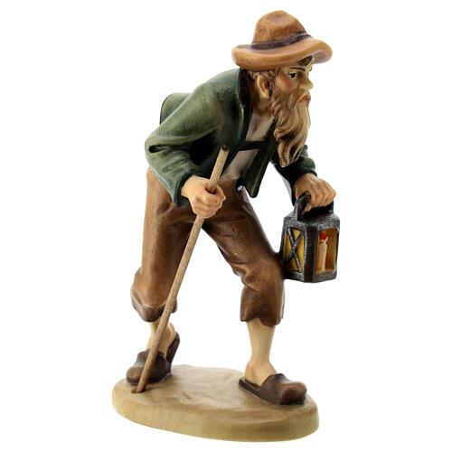Shepherd with lantern figurine 12cm, Val Gardena Model 3