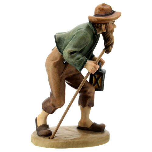 Shepherd with lantern figurine 12cm, Val Gardena Model 4