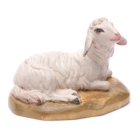 Mouton couché pour crèche 12 cm bois Val Gardena