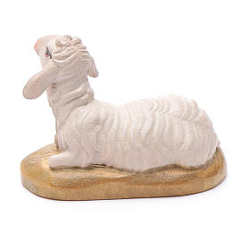 Mouton couché pour crèche 12 cm bois Val Gardena