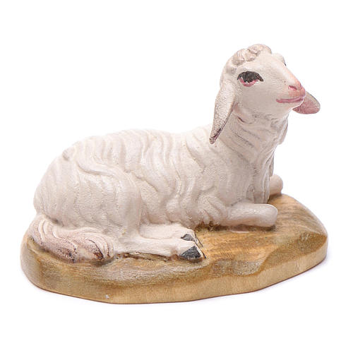 Leżąca owieczka 12 cm drewno szopka model Valgardena 1