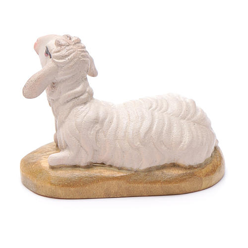 Leżąca owieczka 12 cm drewno szopka model Valgardena 2