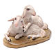 Couple of sheep figurine, Val Gardena Model 12cm s1