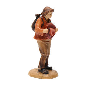 Pasteur avec chapeau 12 cm bois crèche Val Gardena