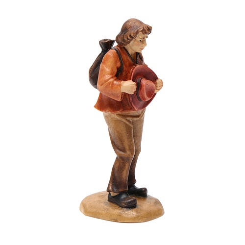 Pasterz z kapeluszem 12 cm drewno szopka model Valgardena 2