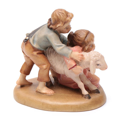 Pasterze z owcami 12 cm drewno szopka model Valgardena 3