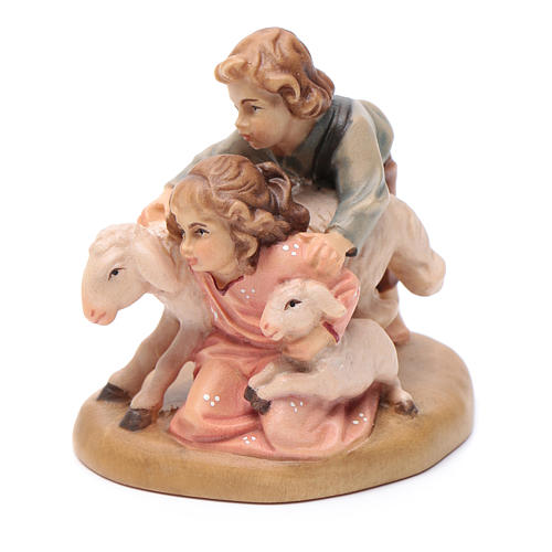 Young shepherds figurine, Val Gardena Model 12cm 2