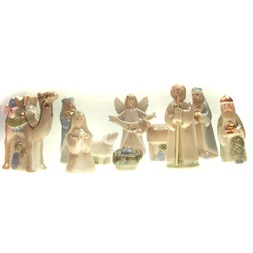 Nativity scene in ceramic, 10cm 1