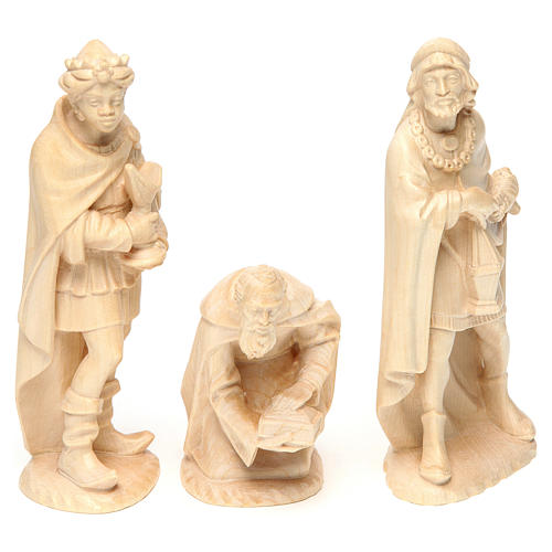 Tres Reyes Magos de madera de la Valgardena encerada 1
