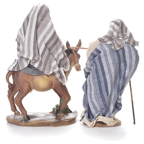 Fuga dall'Egitto 24 cm resina stoffa grigio beige 3