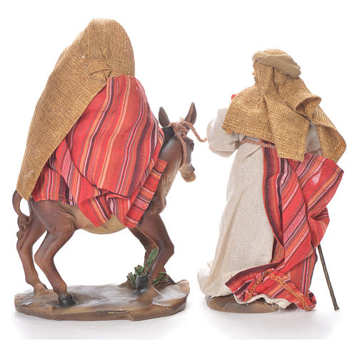 Flee from Egypt scene, 24cm in fabric and resin, red and beige colour 3