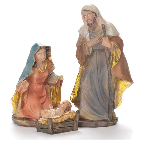 Complete Nativity scene set 32 pcs 23 cm in colored resin 3