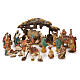 Complete Nativity scene set 32 pcs 23 cm in colored resin s1