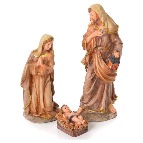 Complete nativity set in natural coloured resin, 11 figurines 31cm 2