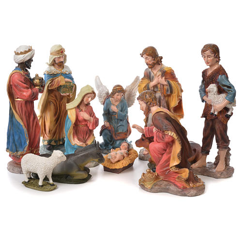 Complete nativity set in resin, 11 figurines 50cm 1