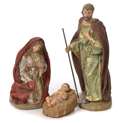 Complete nativity set in resin, 8 figurines 30cm 2
