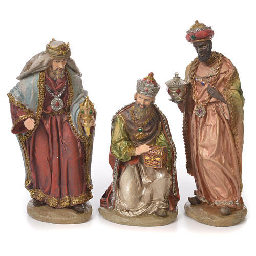 Complete nativity set in resin, 8 figurines 30cm 3