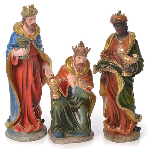 Complete nativity set in resin, 9 figurines 27cm 4