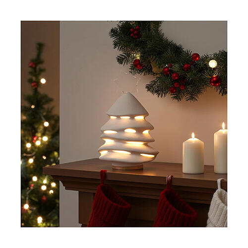 Árbol de Navidad Cerámica Centro Ave 30 cm iluminado 2