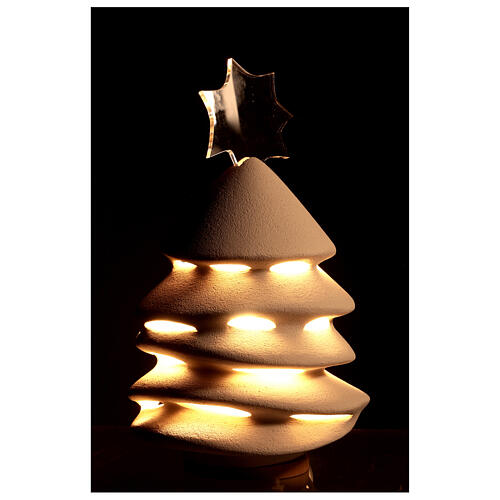 Árbol de Navidad Cerámica Centro Ave 30 cm iluminado 3