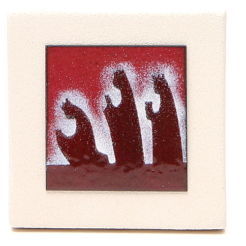 Triptych of red scenes, Ceramics Centro Ave 9.8cm 4