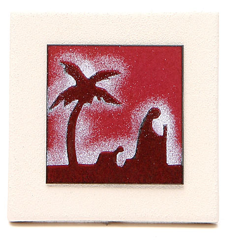 Triptych of red scenes, Ceramics Centro Ave 9.8cm 3