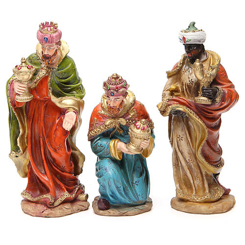 Complete nativity set in multicoloured resin, 11 figurines 20cm 4