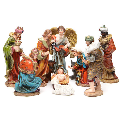 Presepe Natalizio Tradizionale Con 11 Statuine In Resina – Figure Sacre Per Decorazioni Da Collezione, Alte 9.5 Cm