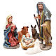 Complete nativity set in multicoloured, gold resin, 6 figurines 30cm s1