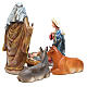 Complete nativity set in multicoloured, gold resin, 6 figurines 30cm s3