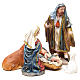 Complete nativity set in multicoloured, gold resin, 6 figurines 30cm s4