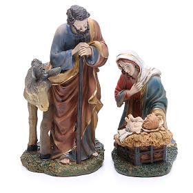 Complete nativity set in resin, 8 figurines 21cm