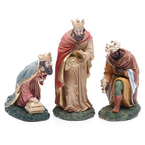 Complete nativity set in resin, 8 figurines 21cm 6