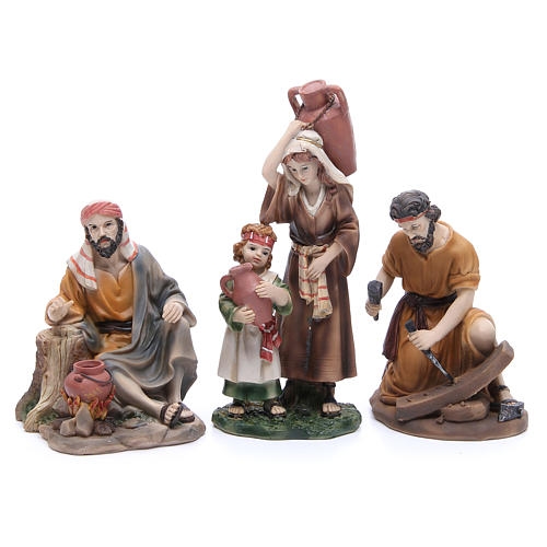 Nativity set in resin, 6 figurines representing the professions 22cm 3