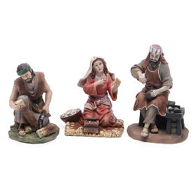 Nativity set in resin, 6 figurines representing the professions 22cm