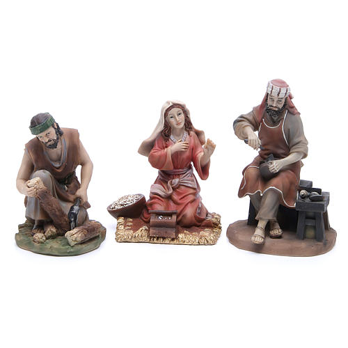 Nativity set in resin, 6 figurines representing the professions 22cm 2