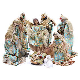 Nativity set in resin, 10 figurines measuring 25cm