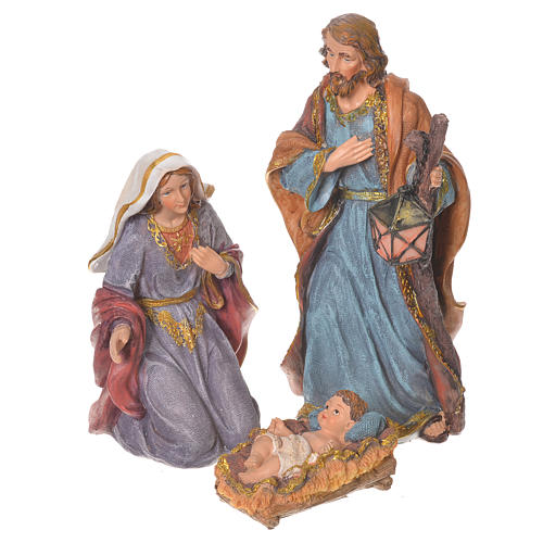 Complete nativity set in multicoloured resin, 11 figurines 27cm 2