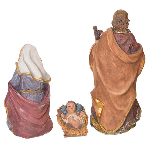 Complete nativity set in multicoloured resin, 11 figurines 27cm 3