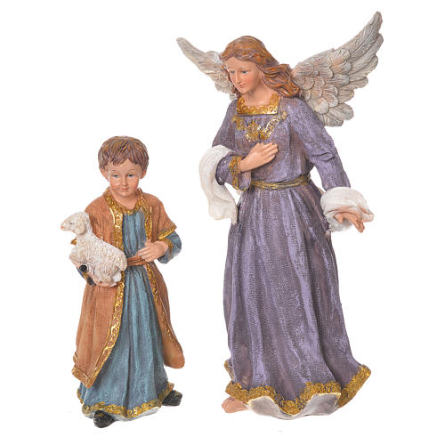 Complete nativity set in multicoloured resin, 11 figurines 27cm 4