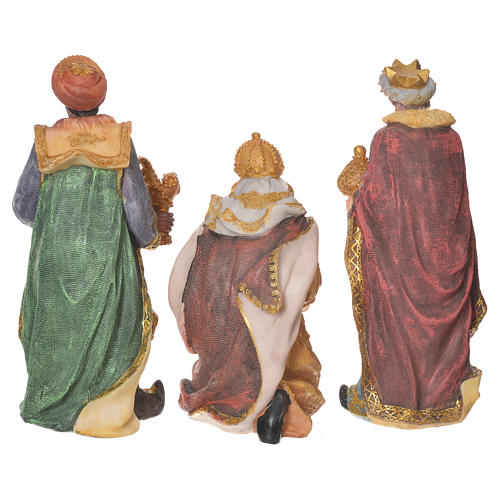 Complete nativity set in multicoloured resin, 11 figurines 27cm 7
