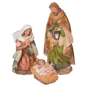 Complete nativity set in multicoloured resin, 11 figurines 31cm