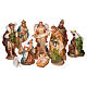 Complete nativity set in multicoloured resin, 11 figurines 31cm s1