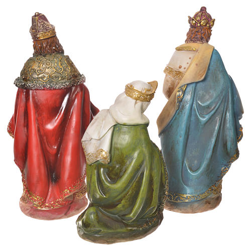 Complete nativity set in multicoloured resin, 11 figurines 31cm 7