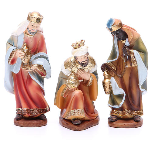 Nativity set in resin, 11 figurines measuring 14cm 3