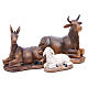 Nativity set in resin, 11 figurines 43cm wood-like finish s6