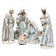 Nativity set in resin measuring 31cm, 8 characters with Blue Grey finish s1