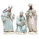 Nativity set in resin measuring 31cm, 8 characters with Blue Grey finish s4